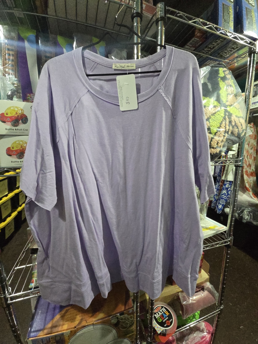 Women's Lavender Scoop-Neck Relaxed Top by (Unknown Brand)